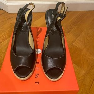 Ivanka Trump Black Wedge Espadrilles